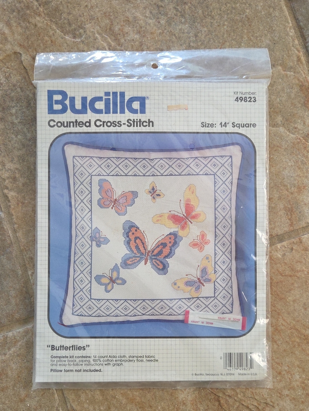 Vintage Bucilla Butterflies Counted Cross Stitch Kit